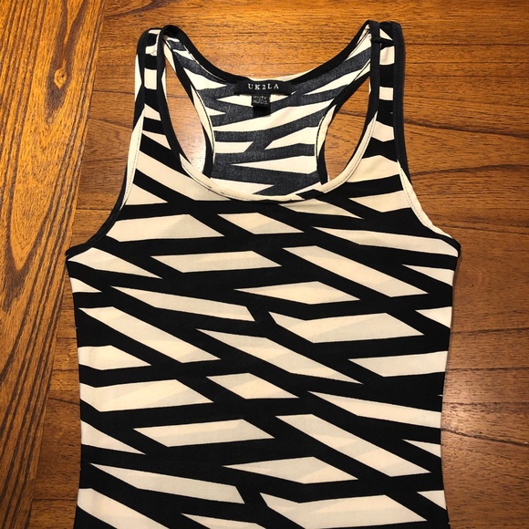 UK2LA Geometric Tank Dress with One Leg Cut Out - Picture 3 of 8